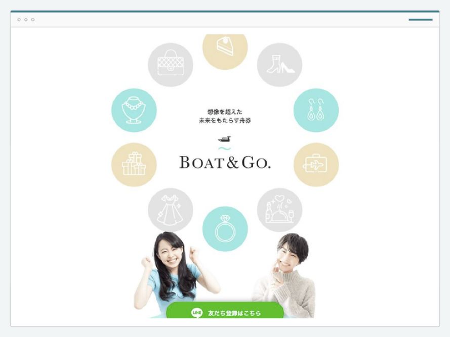 ボートアンドゴーのサイト画面
